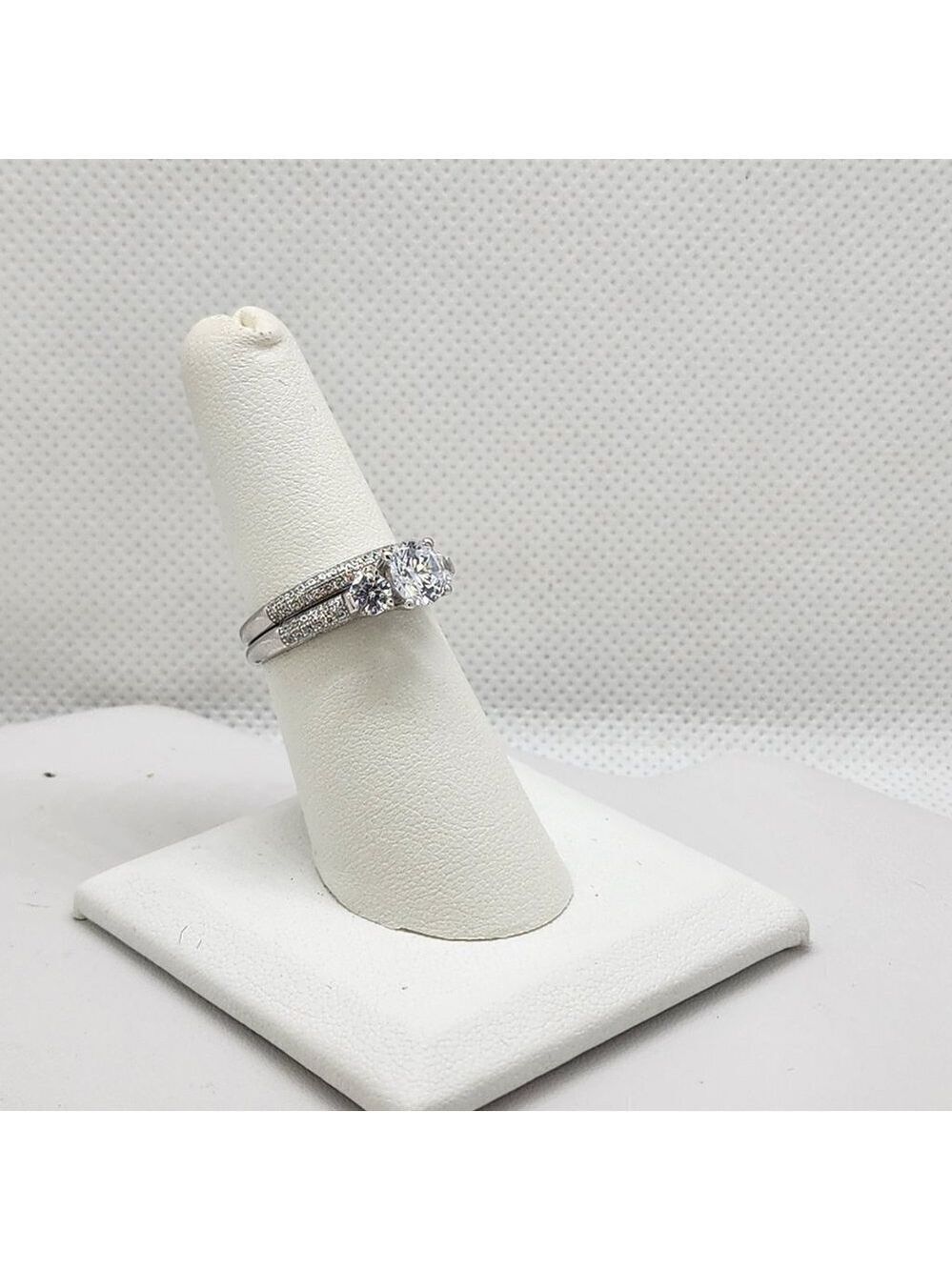 Brand New Sterling Silver 925 3 Gemstones 2pcs Ring